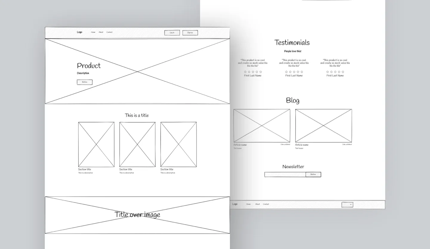 Uizard Website Wireframe Preview